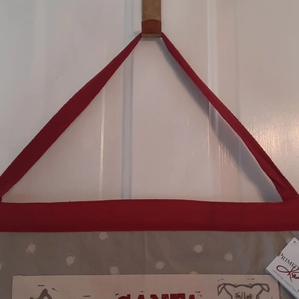 Dog Pet Holiday Christmas Countdown Treat Calendar Pockets Fabric Hanging